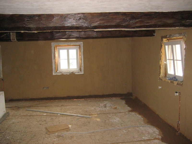 Hliněné omítky, spárování roubenek